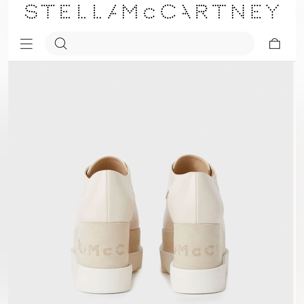 Stella McCartney Ivory and Beige Platform Lace-Up Sneakers - Picture 5 of 9